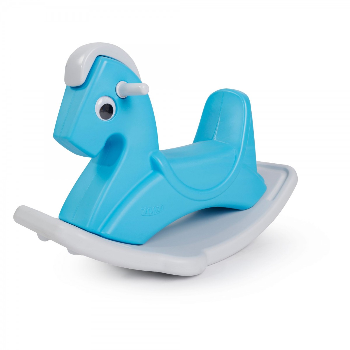 Zoozi  2 in 1 Ride On Rocking Horse for Toddlers and Babies, Comes with Wheels, Blue, 12M+
