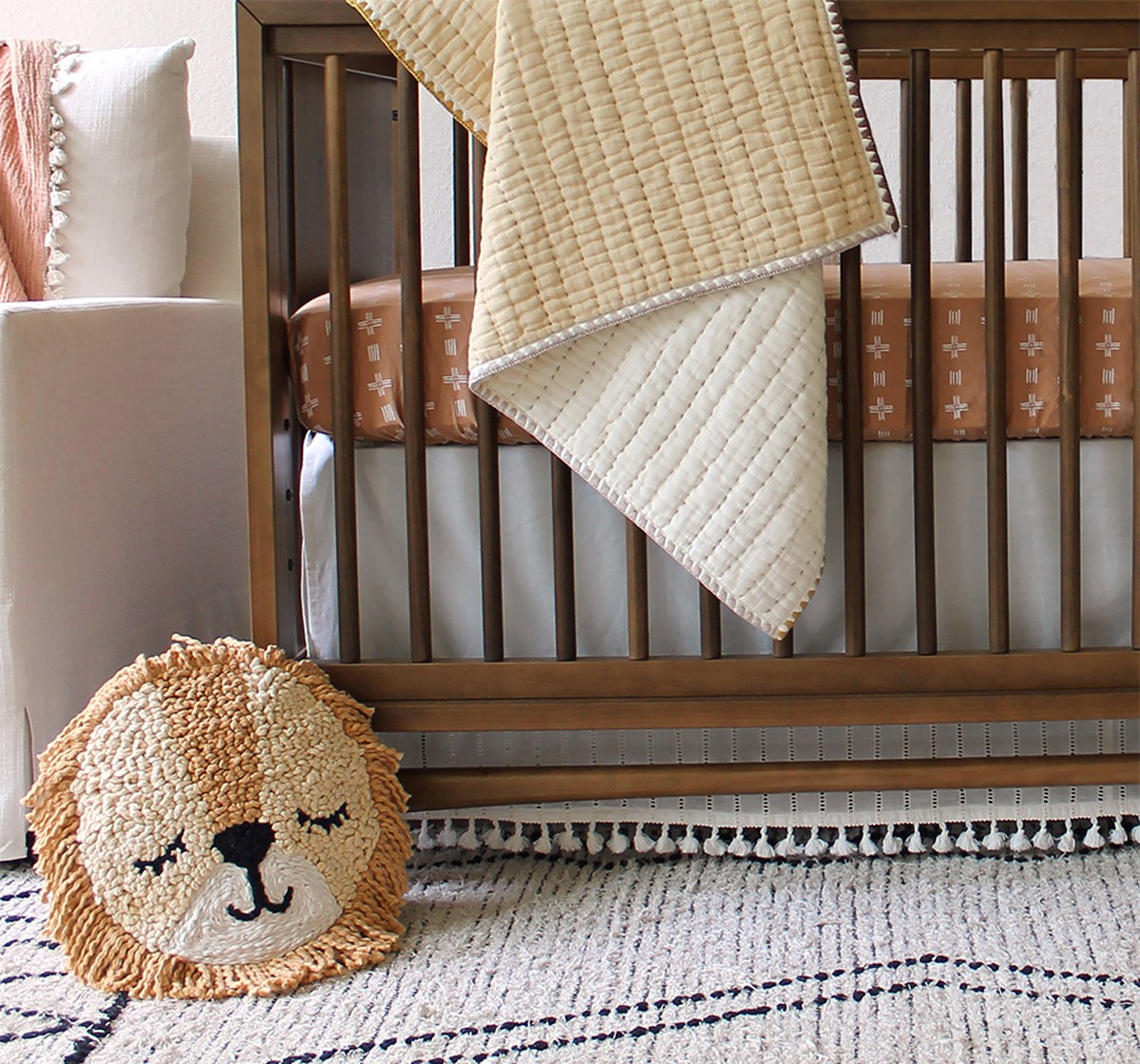 Crane Baby Kendi Collection Lion Nursery Decorative Pillow 6Y+ Orange