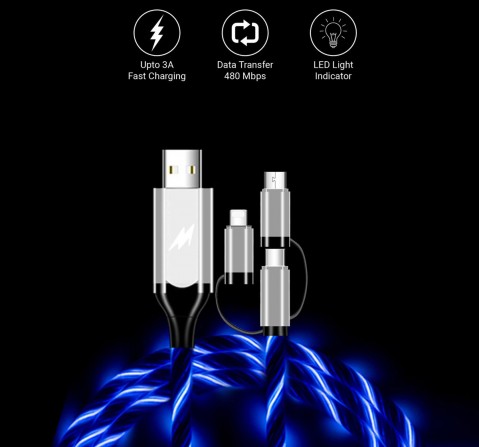 Macmerise Illume Blue USB Cables Multicolor 12Y+