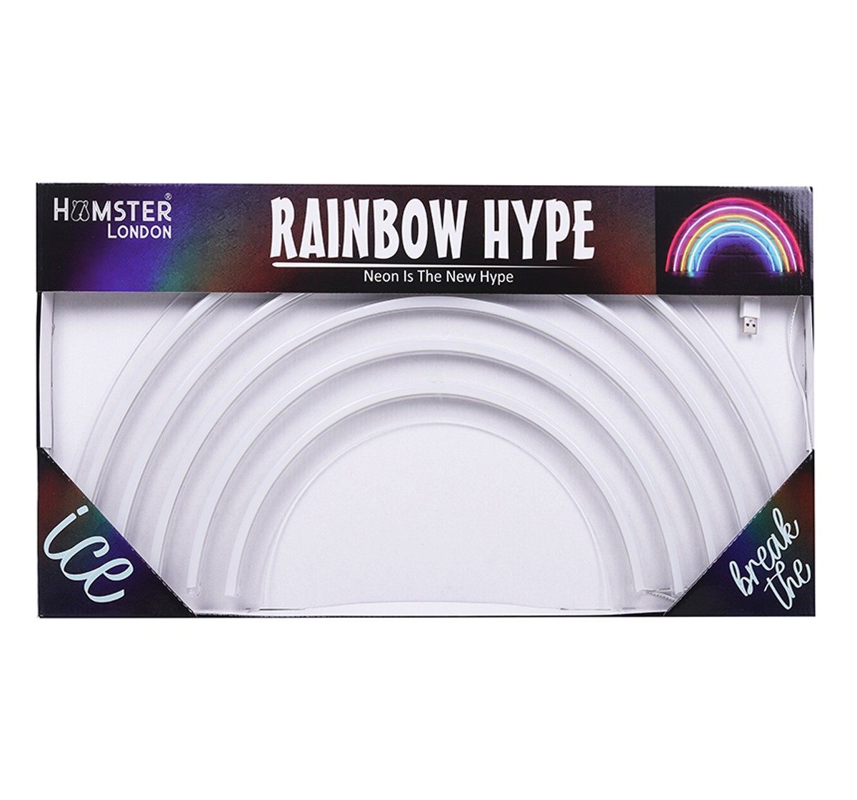 Hype Rainbow Shaped Neon LED Light by Hamster London, Pink, 10Y+