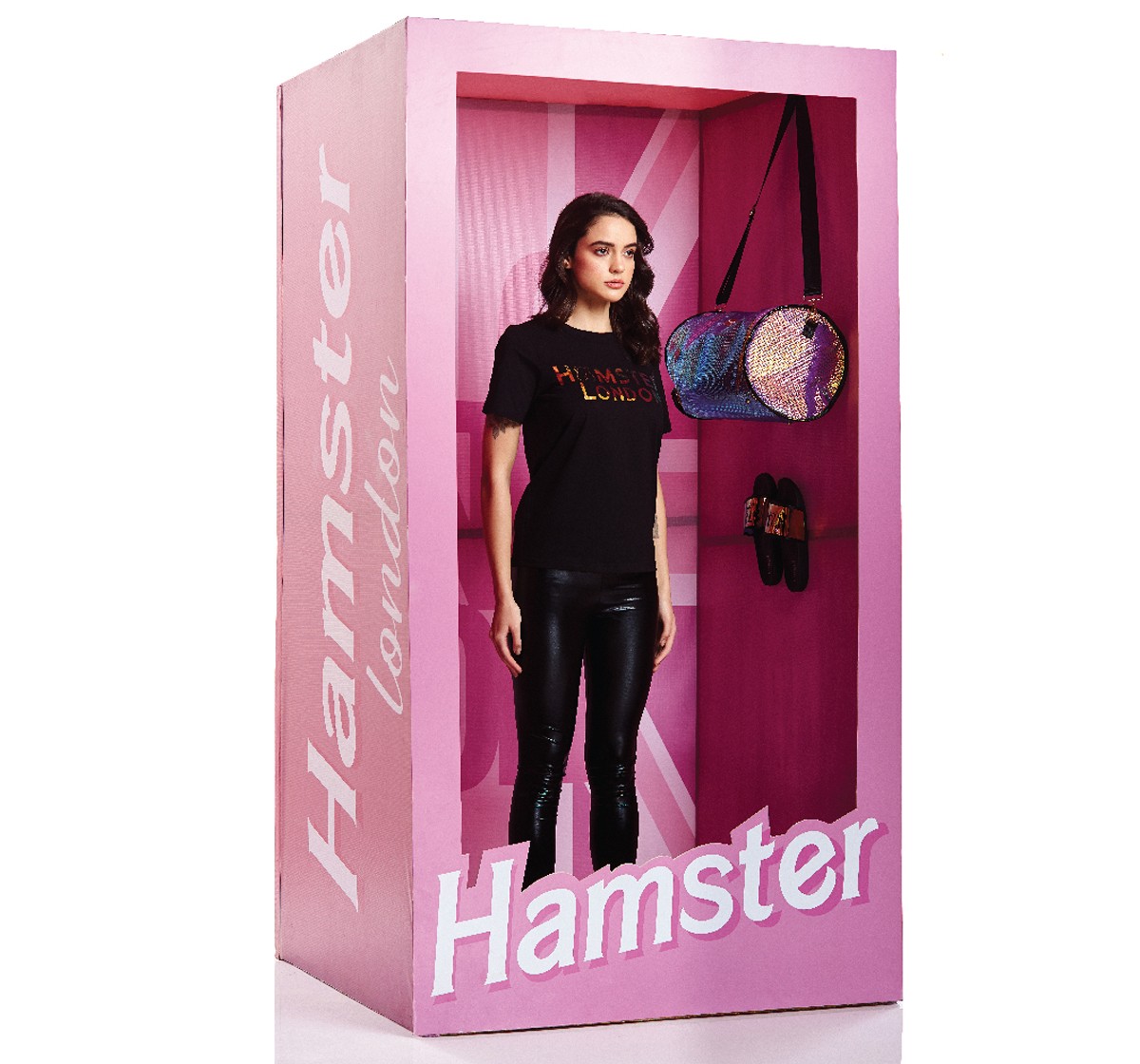Hamster London Drum Duffle, Holographic Gym Bag, Black & Gold