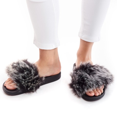 Hamster London Fur Sliders Grey 39 Grey 16Y+