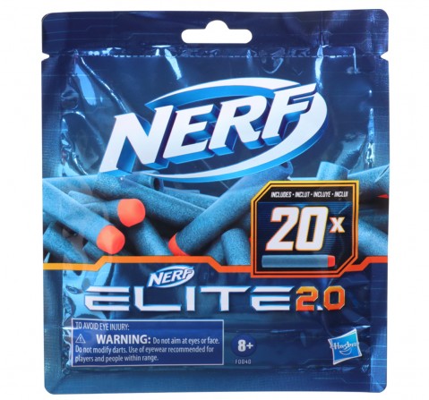 Nerf Elite 2.0 Dart Refill, 20 Nerf Elite Darts, Outdoor Games for Kids, Multicolor, 8Y+