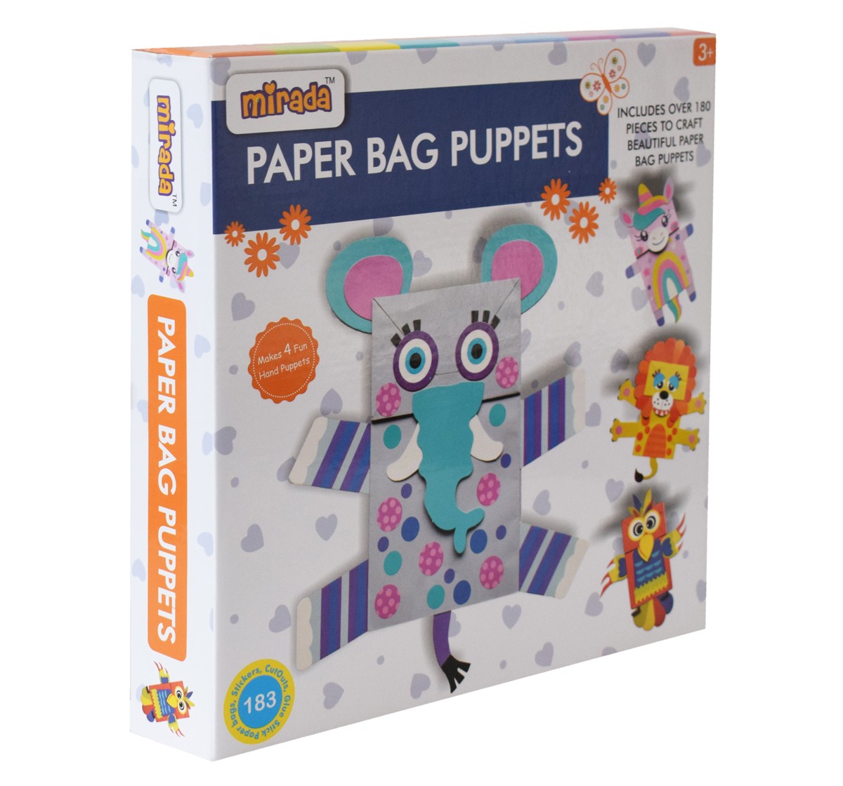 Paper Bag Puppets by Mirada for Kids of, Art and Craft Activity, Multicolor, Includes 4 Paper Bag, 97 Stickers, 81 Cut Outs, 1 Glue Stick