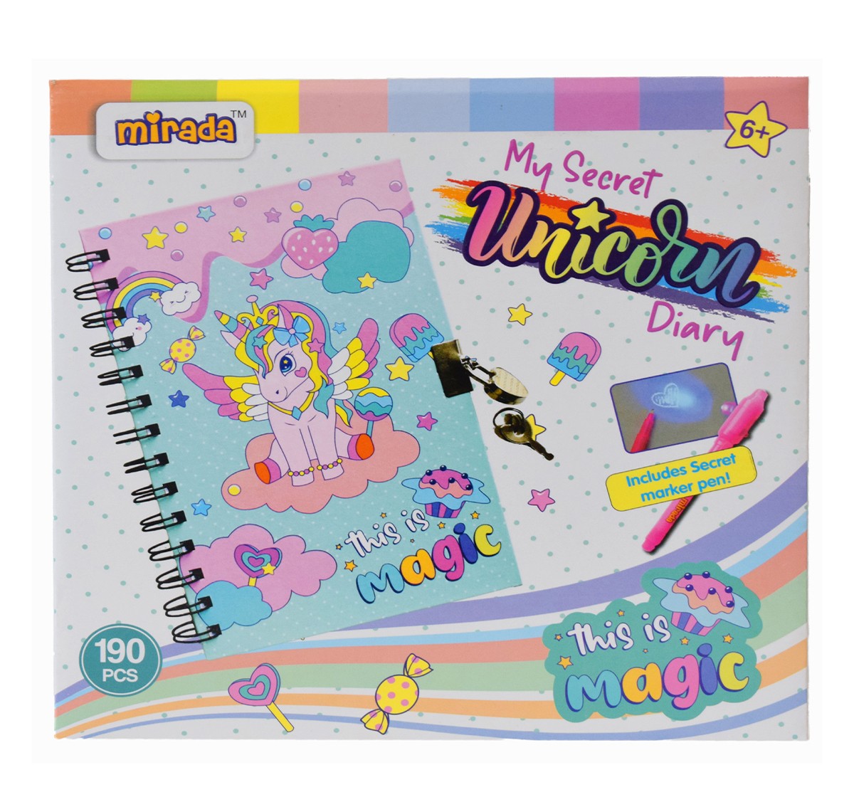 Mirada Art & Craft My Secret Unicorn Diary, Ideal Gift for Girls, 6Y+, Multicolour