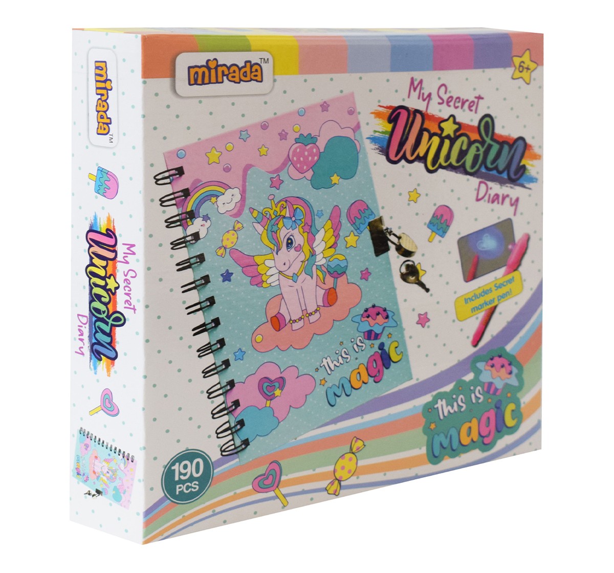 Mirada Art & Craft My Secret Unicorn Diary, Ideal Gift for Girls, 6Y+, Multicolour