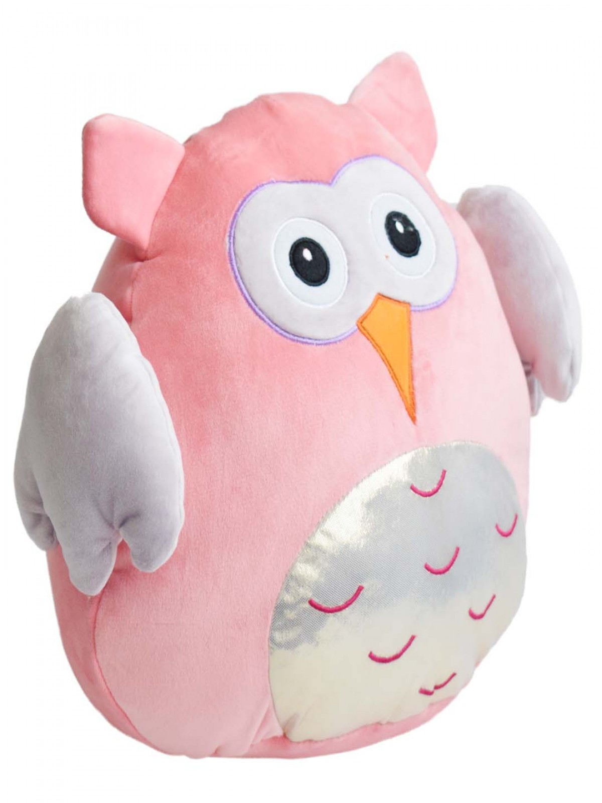 Cute Stuffed Huggable Supersoft Owl Plush Cushion By Mirada, 30Cm, Purple