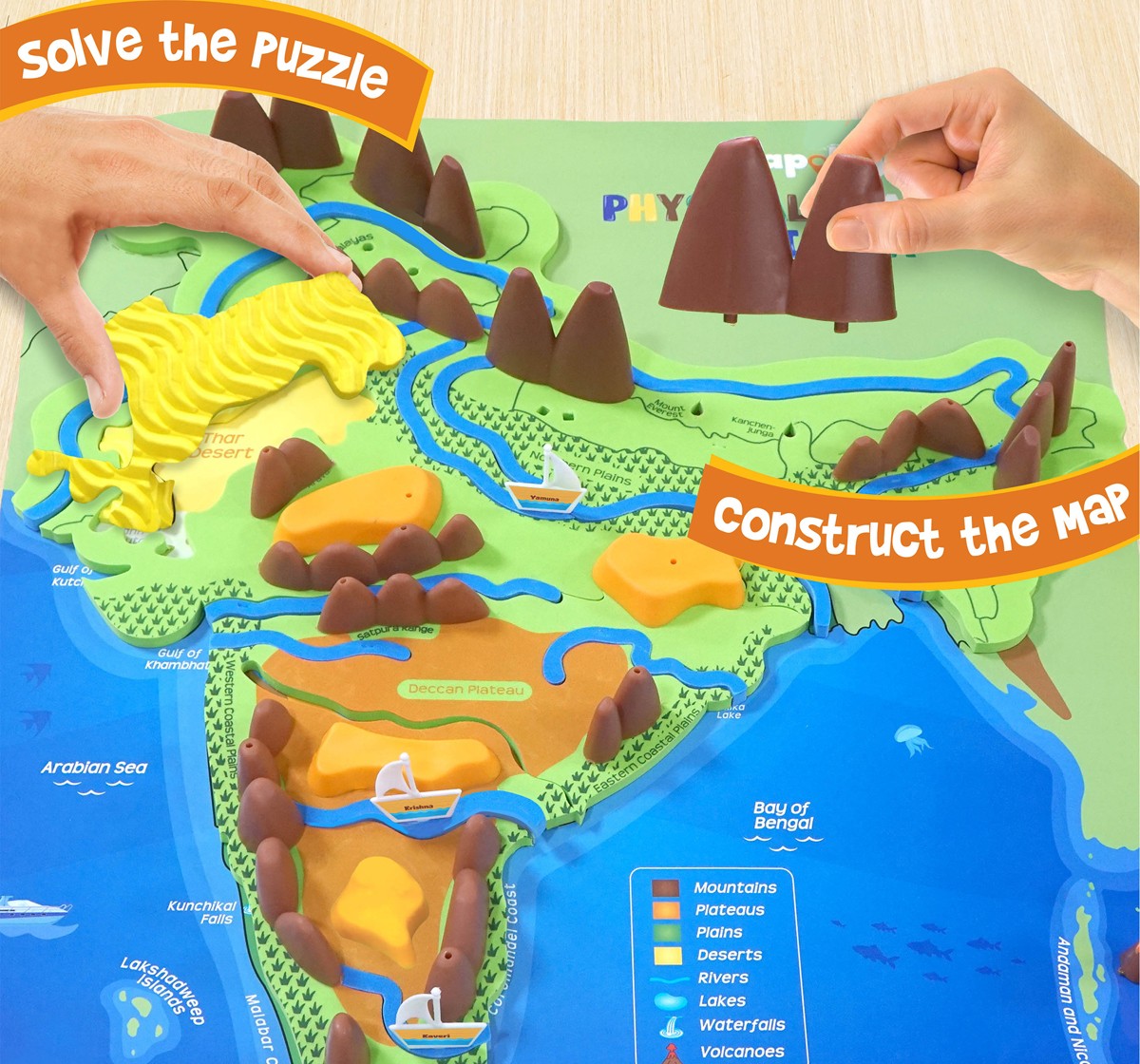 Mapology Physical Map India Puzzles For Kids Multicolour 5Y+