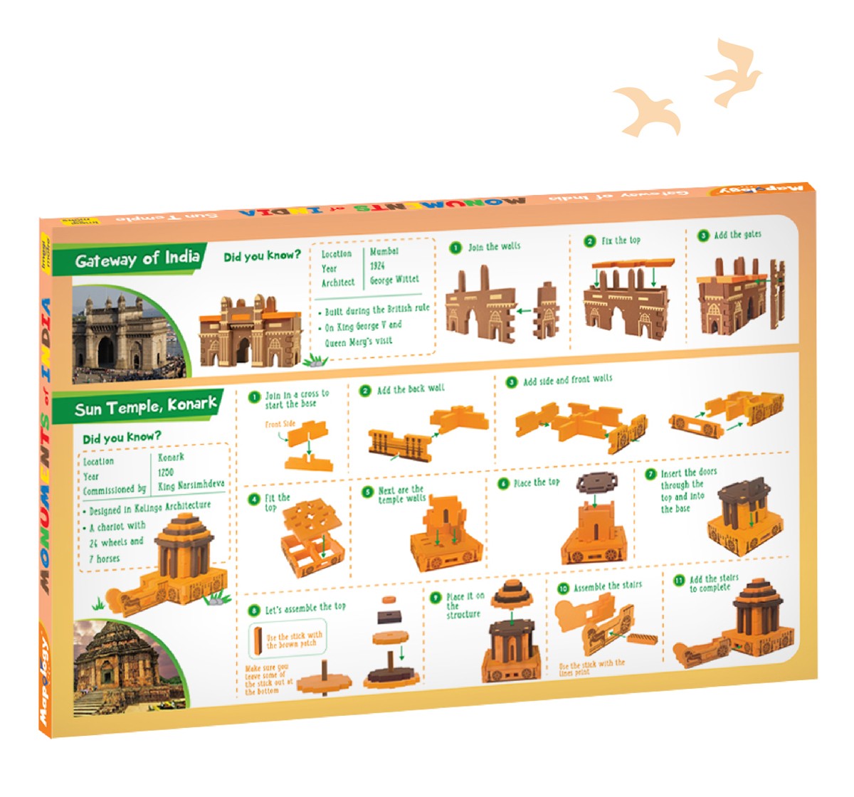 Mapology Sun Temple And Gateway Puzzles For Kids Multicolour 5Y+