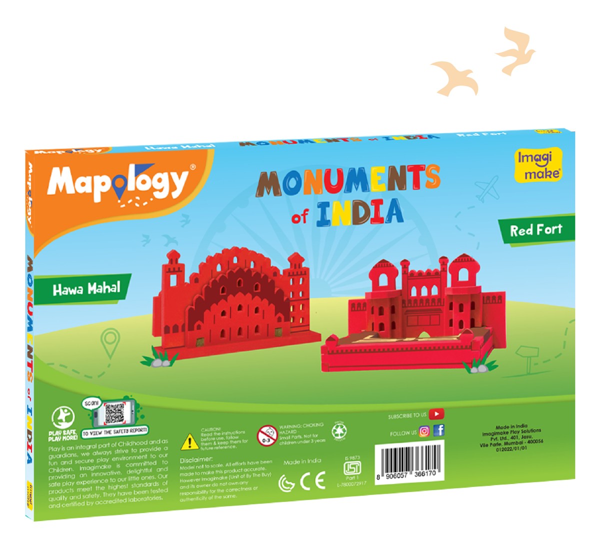 Mapology Red Fort And Hawa Mahal Puzzles For Kids Multicolour 5Y+