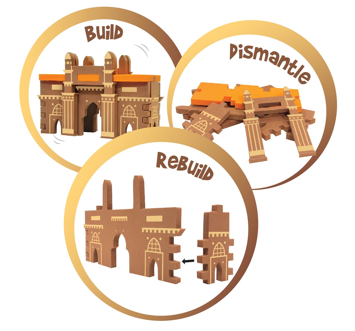 Mapology Red Fort And Hawa Mahal Puzzles For Kids Multicolour 5Y+