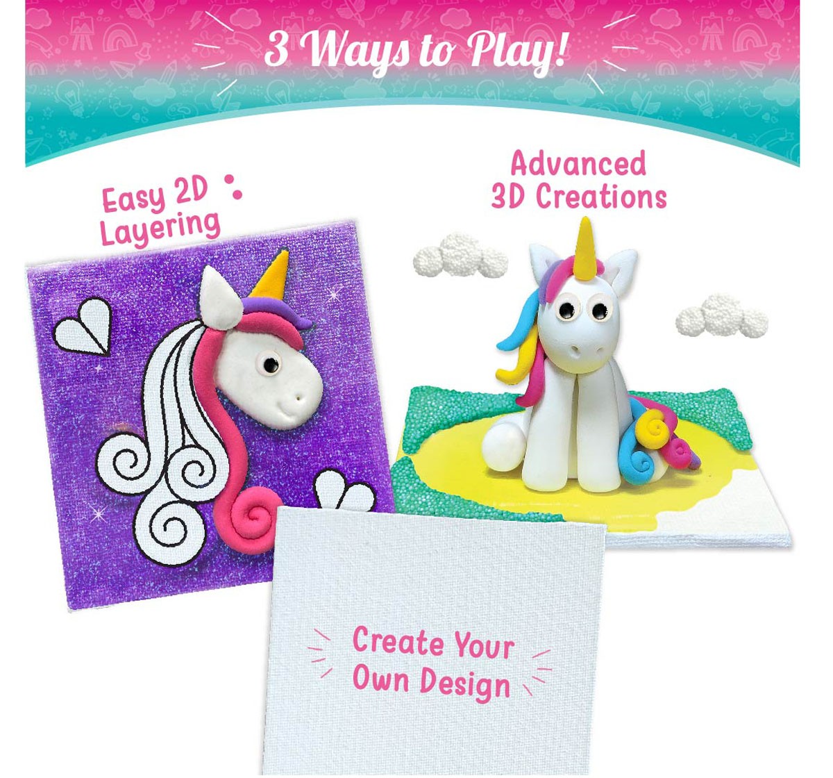 Imagimake Clay Mural Unicorn Glass Painting Craft Set for kids 5Y+, Multicolour