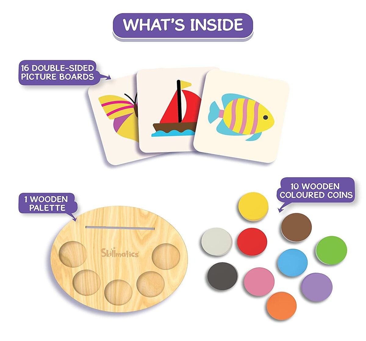 Skillmatics Picture Palette Board Game for kids 3Y+, Muliticolour