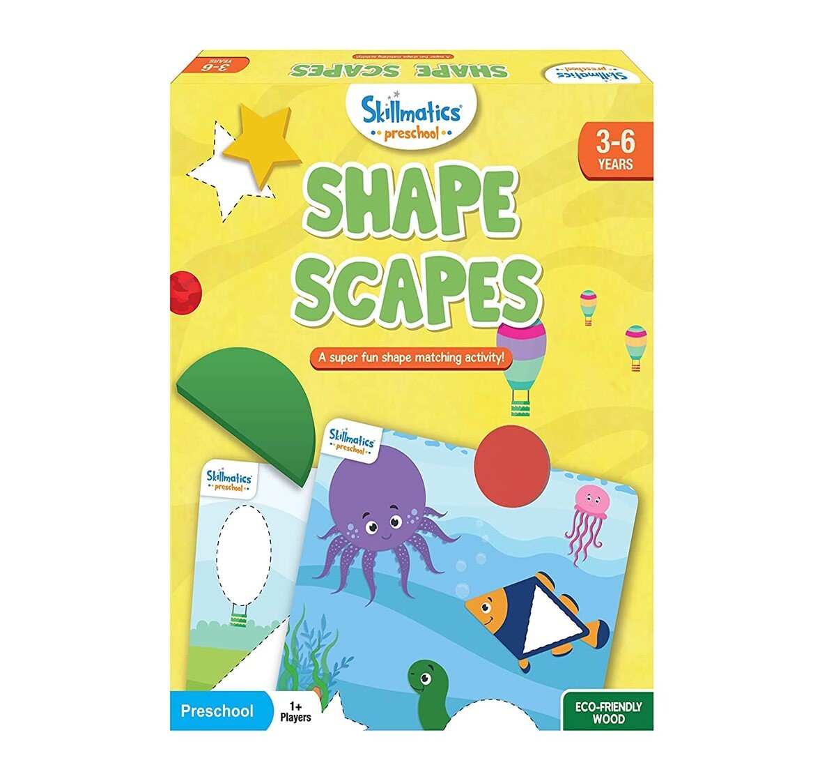 Skillmatics Shape Scapes Board Game for kids3Y+, Muliticolour