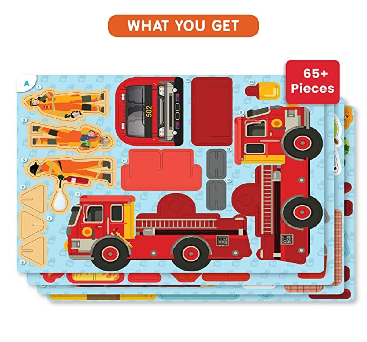 Skillmatics My World Fire Fighters to Rescue Game for kids 3Y+, Muliticolour