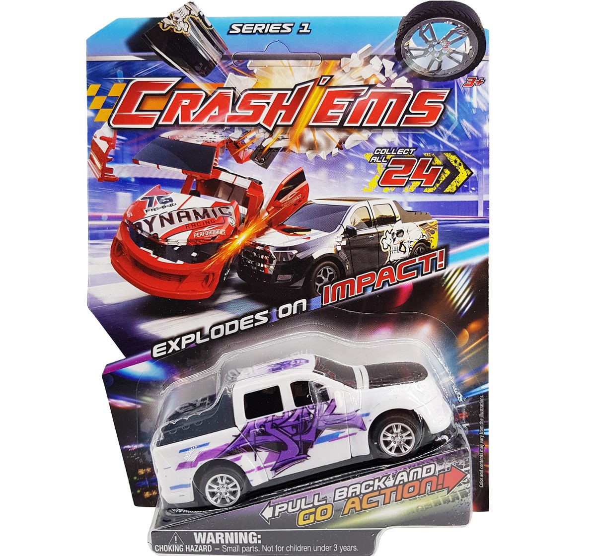 Crashems Graffity Pull Back Car for kids 3Y+, Multicolour
