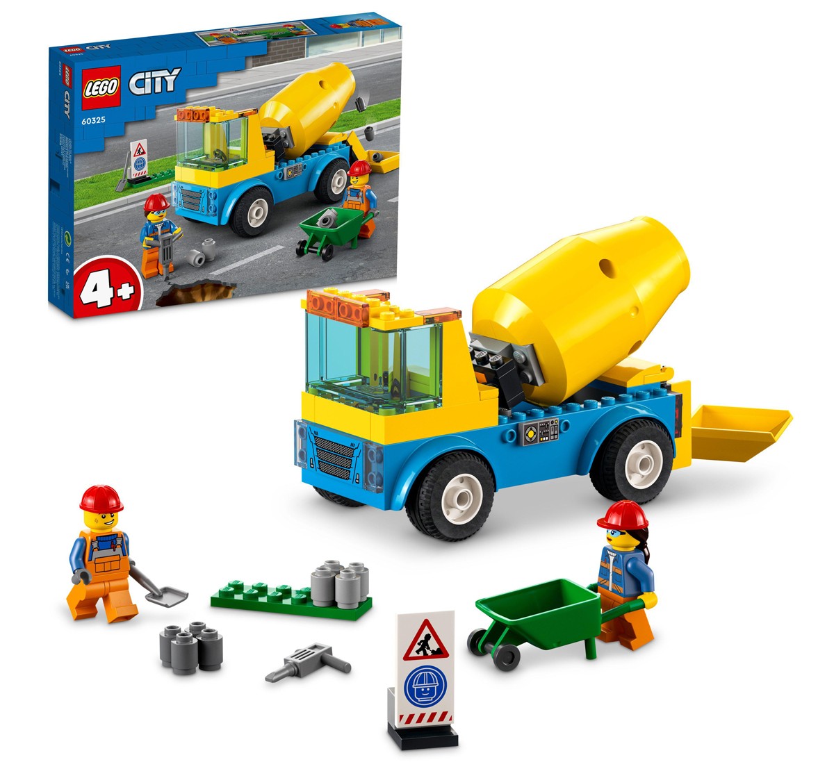 Lego 60325 Cement Mixer Truck Building Blocks Multicolour 4Y+