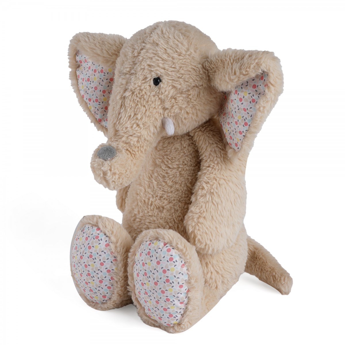 Huggable Cuddly Zoey Elephant Stuffed Toy By Fuzzbuzz, Soft Toys for Kids, Cute Plushies Beige, For Kids Of Age 2 Years & Above
