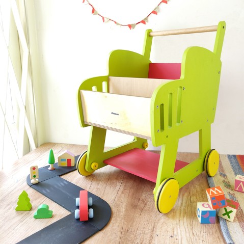 Shumee Wooden Shopping Cart Multicolour 24M+