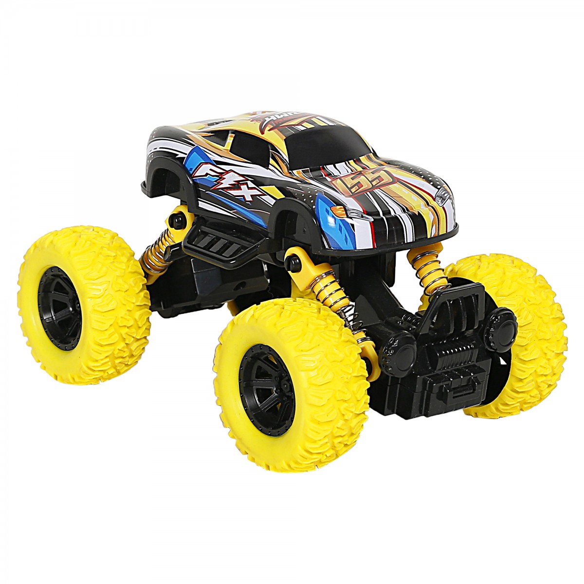 Ralleyz Pull Back Monster Car for Kids, 3Y+, Yellow