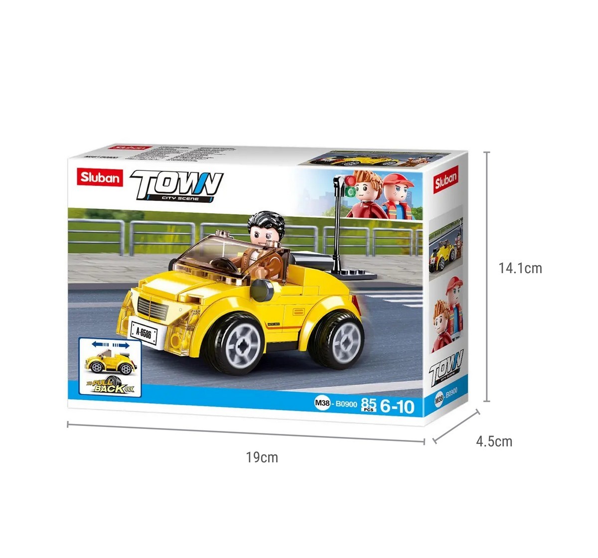 Sluban Sport Car M38-B0900 85 Pieces,Building Blocks Kit ForBoys And Girls, Yellow, 5Y+