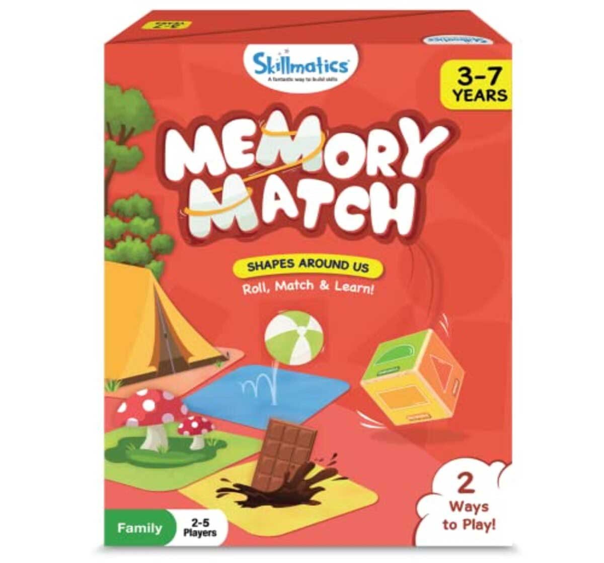 Skillmatics Memory for Shapes Around Us Board Game for Kids 3Y+, Multicolour