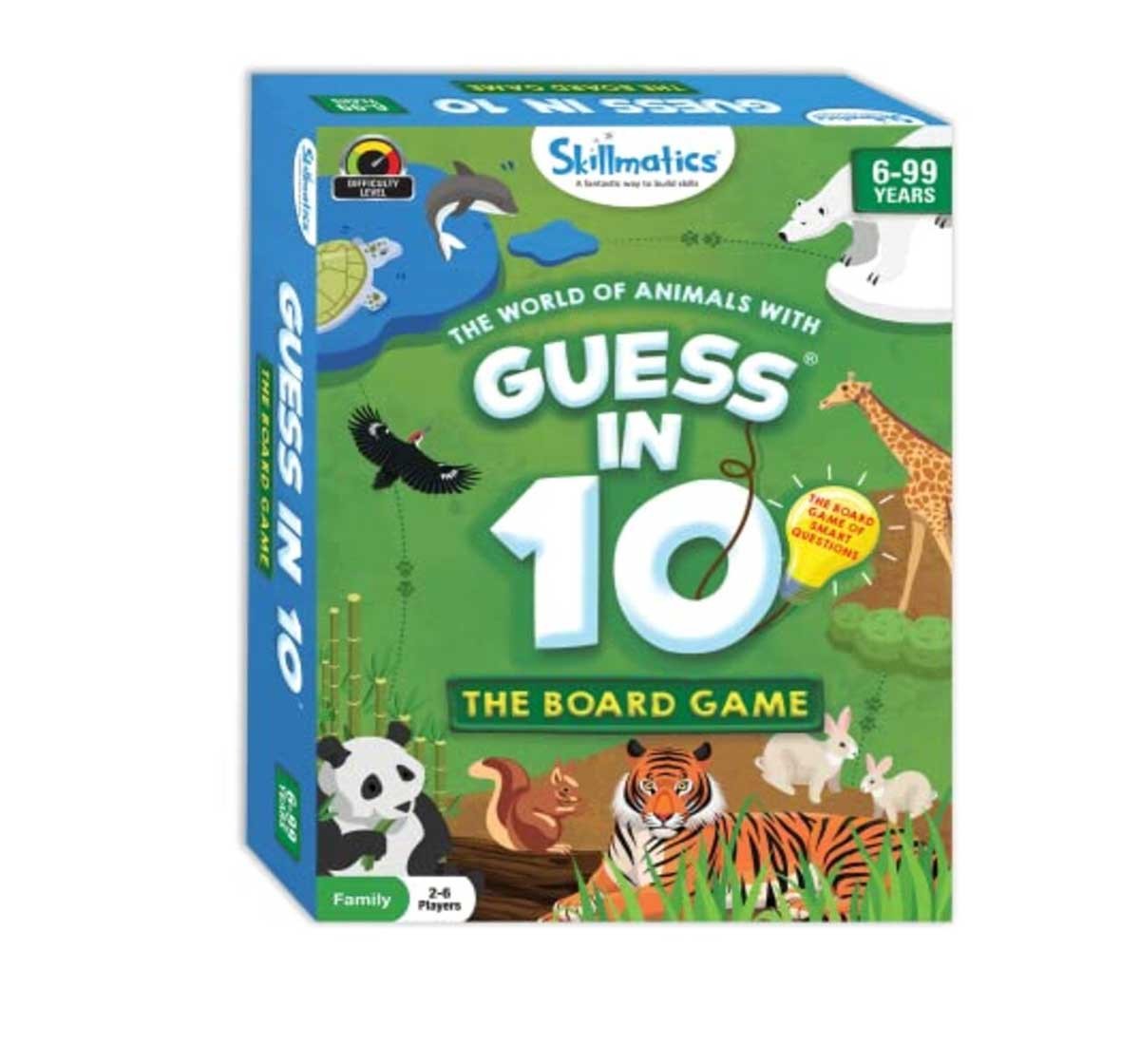 Skillmatics Guess in 10 World of Animals Board Game for Kids 6Y+, Multicolour