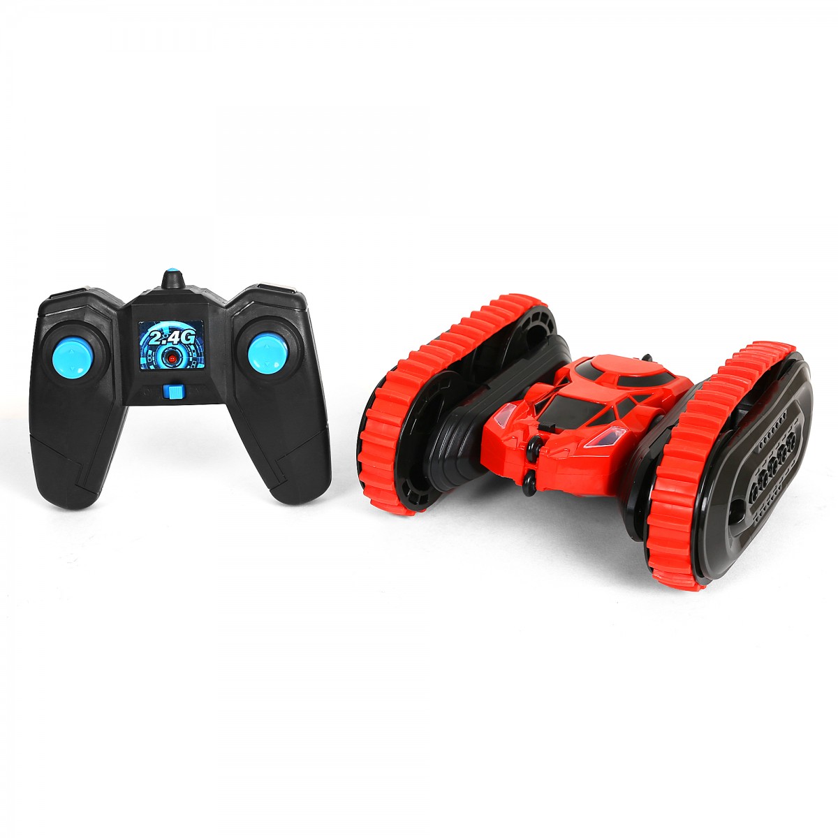 Ralleyz 2.4G 2 In1 Remote Control Stunt Car, Changeable Wheels With Charger, Red, 6Y+