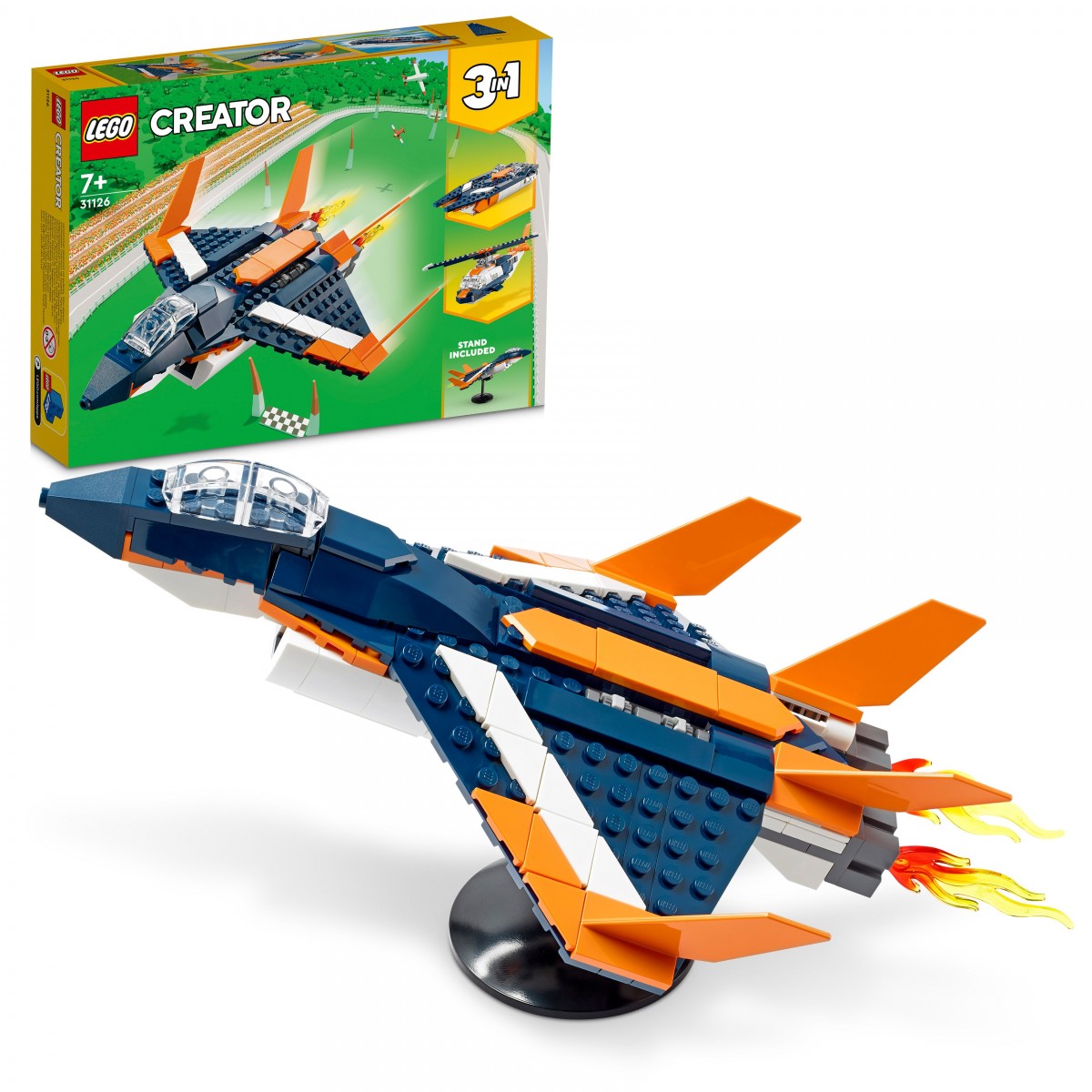LEGO Creator 3in1 Supersonic-jet 31126 Building Kit (215 Pieces), 7Y+, Multicolour