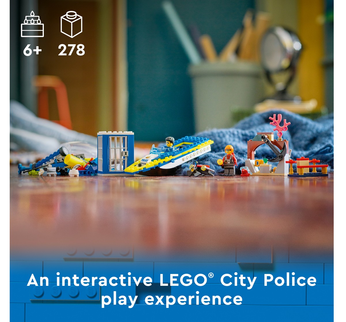 Lego City Water Police Detective Missions Interactive Digital Building Toy Set for Kids, Boys, and Girls Ages 6+ (278 Pieces)
