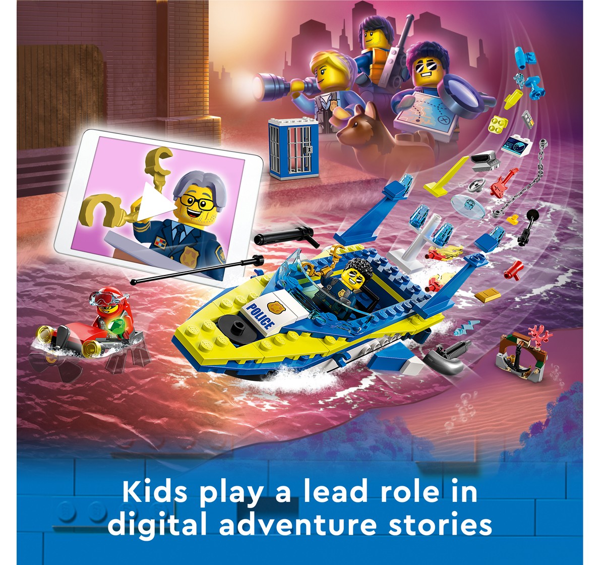 Lego City Water Police Detective Missions Interactive Digital Building Toy Set for Kids, Boys, and Girls Ages 6+ (278 Pieces)