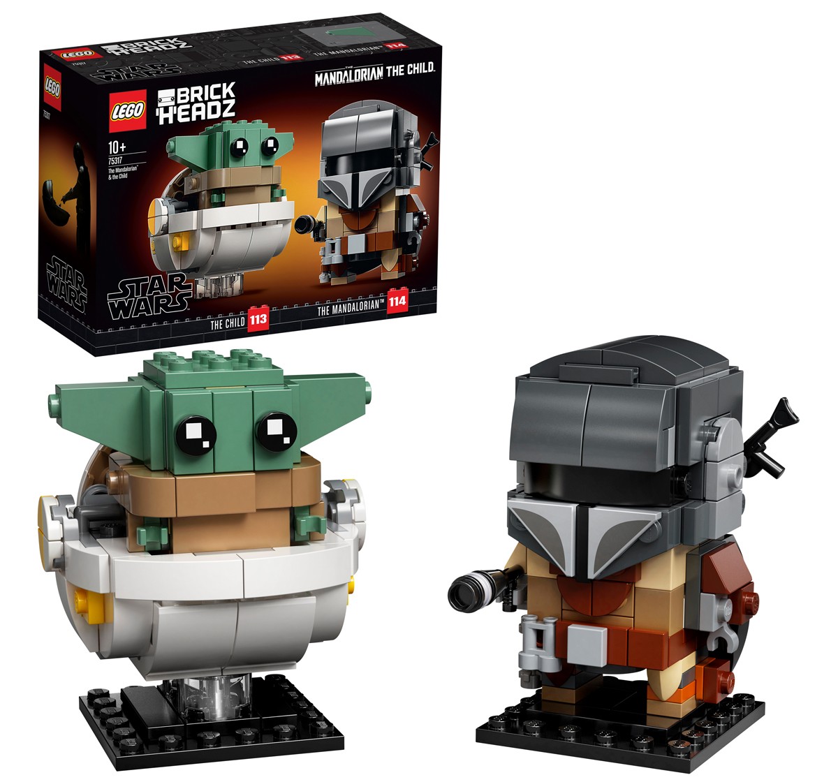 LEGO BrickHeadz Star Wars The Mandalorian & The Child Building Kit, Toy for Kids and Any Star Wars Fan Featuring Buildable The Mandalorian and The Child Figures (295 Pieces)