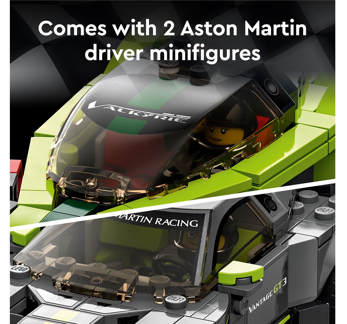 Speed Champions Aston Martin Valkyrie AMR Pro and Aston Martin Vantage GT3 Building Kit by Lego for Kids Aged 9 Years + (592 Pieces)