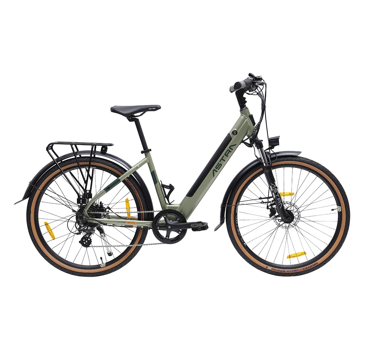 Astra 27.5" 7S Navigator E-bike, High Tensile Steel TIG Welded frame, Internal Cable Routing, 12Y+, Green