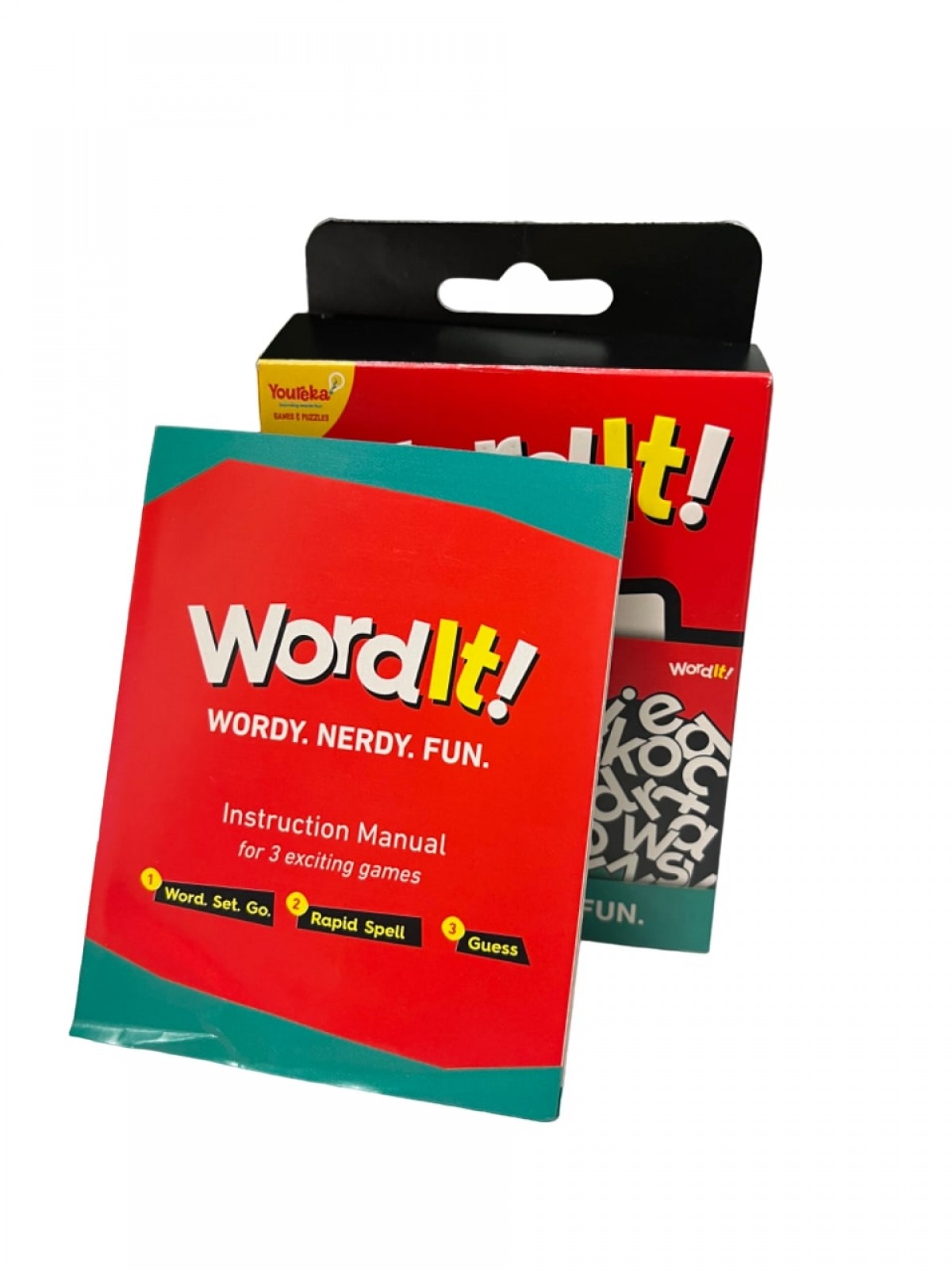 Youreka WordIt-Wordy Nerdy Fun, Games and Puzzles, 3 Games in 1, 2-4 Players, Multicolour, Age 8 yrs+