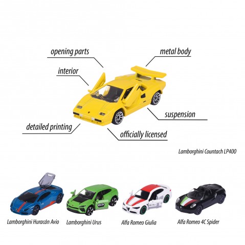 Majorette Dream Cars Italy, 5 Pieces Gift pack Multicolour 3Y+
