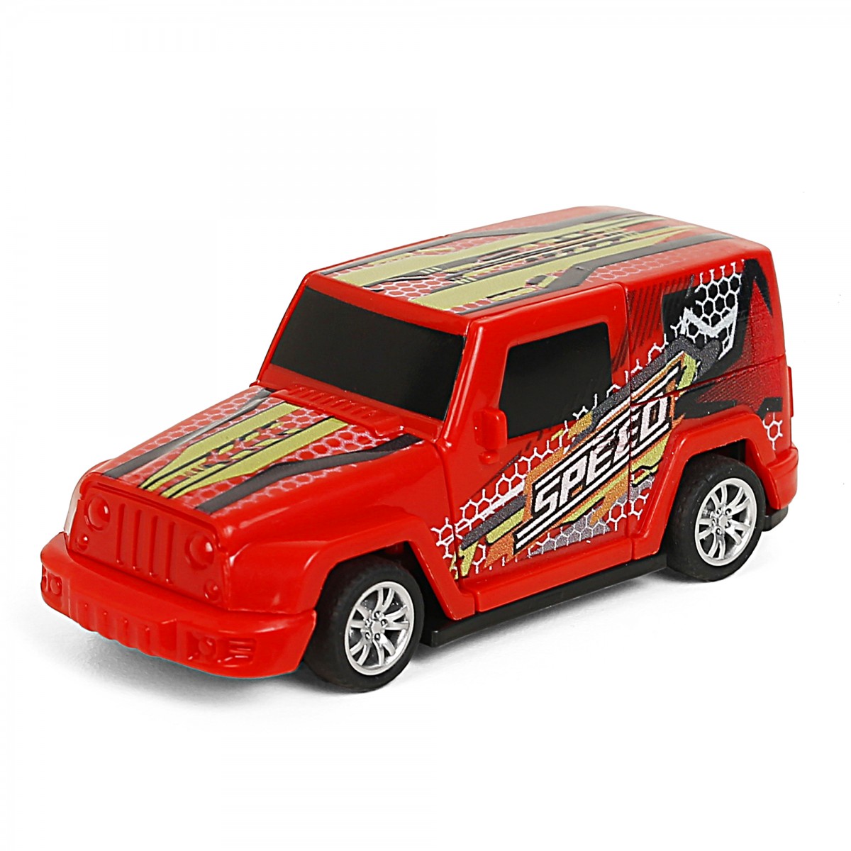 Ralleyz Pull Back Crash Car, 2 Modes Racing Stunt Vehicle Toy, Crash Car, Racing Toy, Friction High Speed Car, Kids for 3Y+, Red