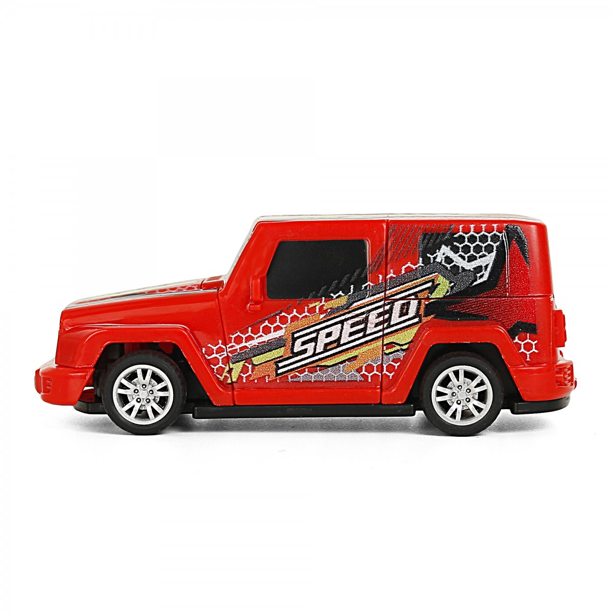 Ralleyz Pull Back Crash Car, 2 Modes Racing Stunt Vehicle Toy, Crash Car, Racing Toy, Friction High Speed Car, Kids for 3Y+, Red
