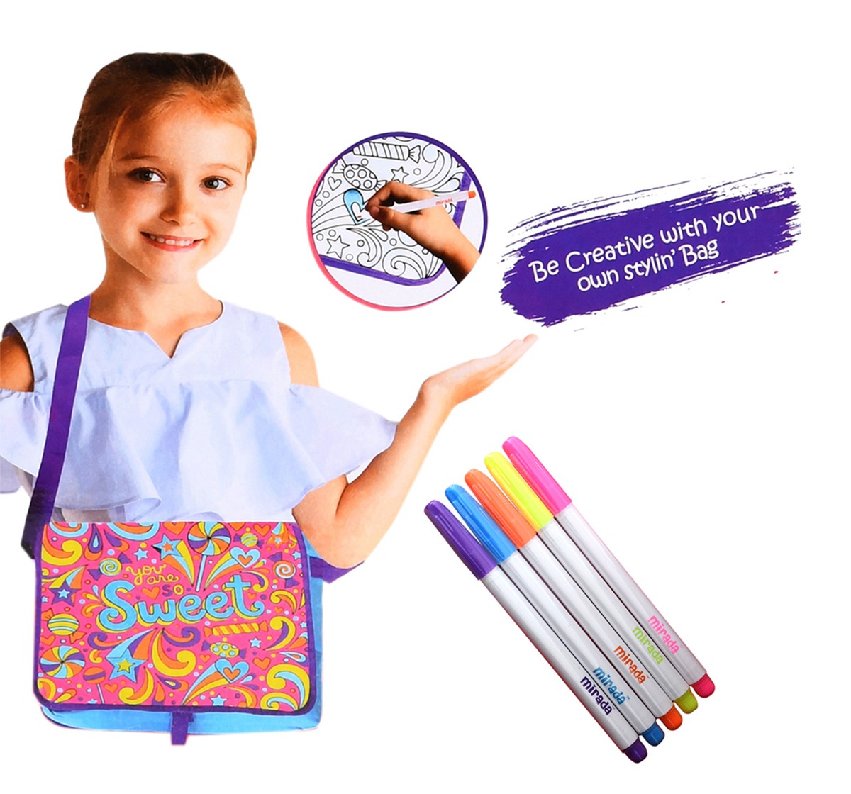 Mirada Color Your Own Sweet Shoulder Bag, 3Y+, Multicolour