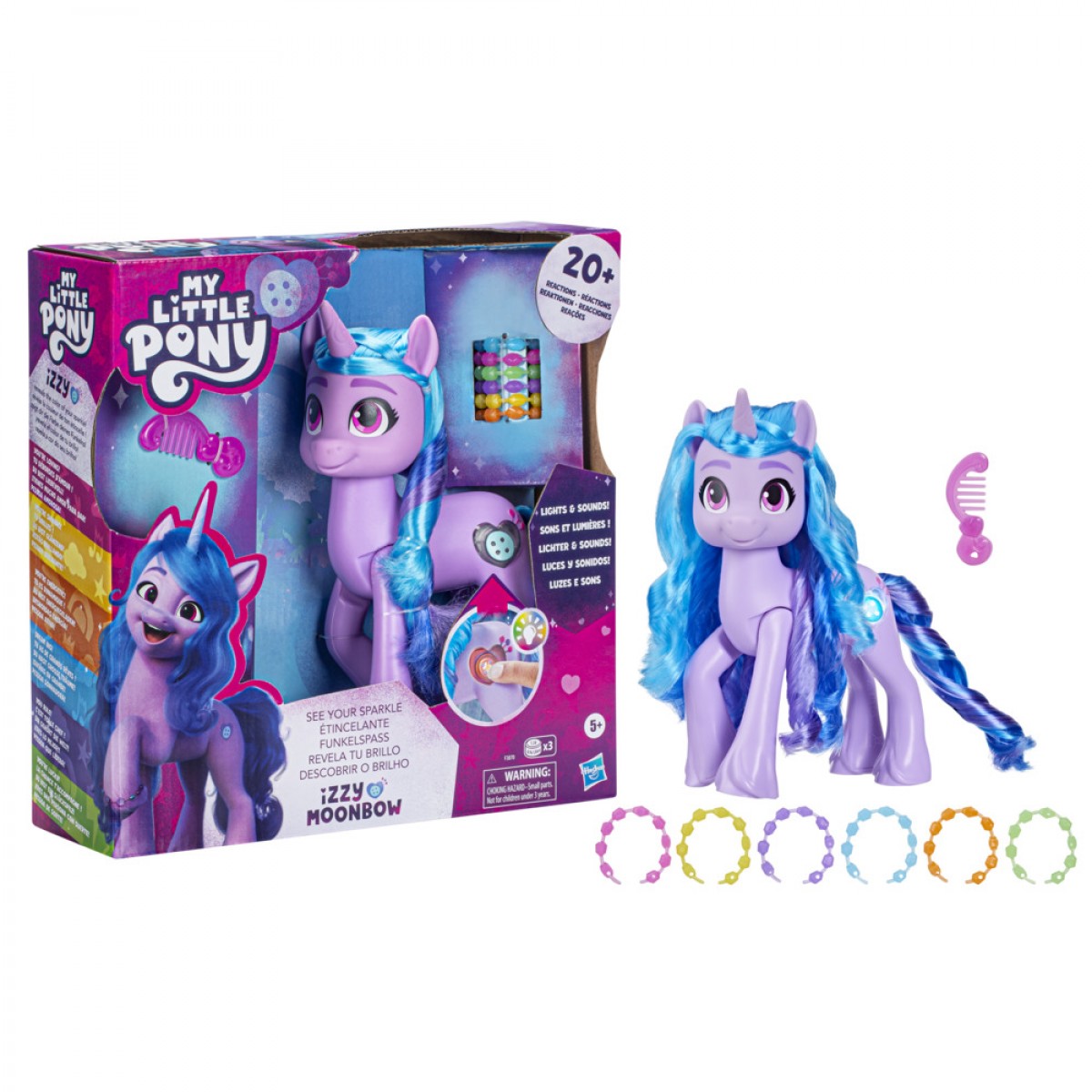 My Little Pony: Make Your Mark Toy See Your Sparkle Izzy Moonbow, 8-Inch Purple Pony That Sings, Speaks, And Lights Up For Kids Ages 5Yrs+