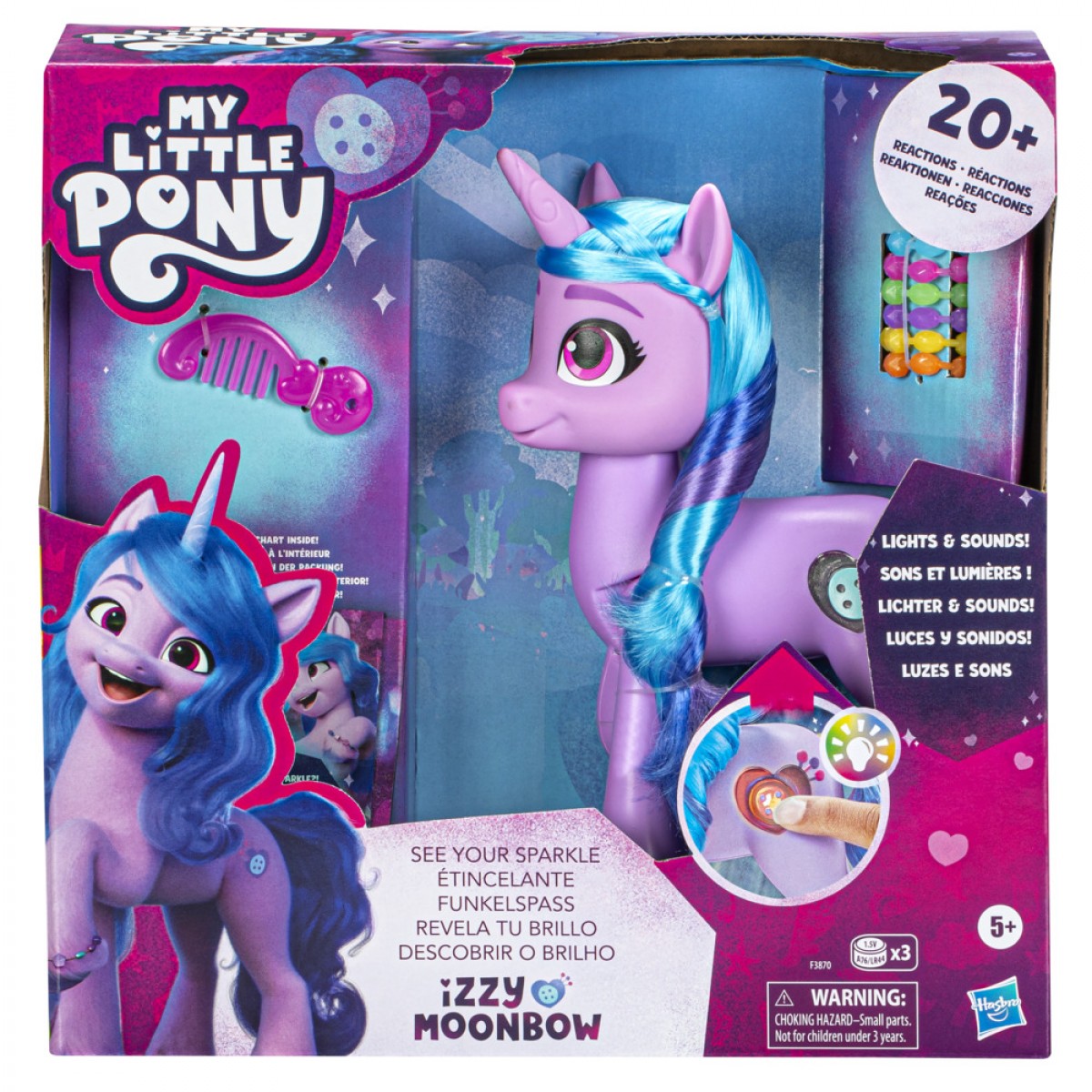 My Little Pony: Make Your Mark Toy See Your Sparkle Izzy Moonbow, 8-Inch Purple Pony That Sings, Speaks, And Lights Up For Kids Ages 5Yrs+