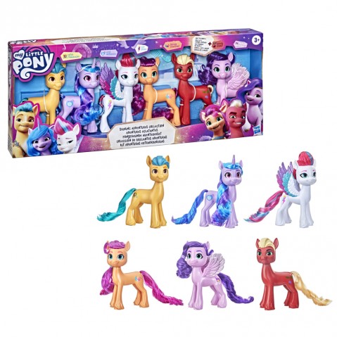 My Little Pony: A New Generation Movie Shining Adventures Collection With Deputy Sprout Toy - 6 Pony Figures With Comb, 3Yrs+