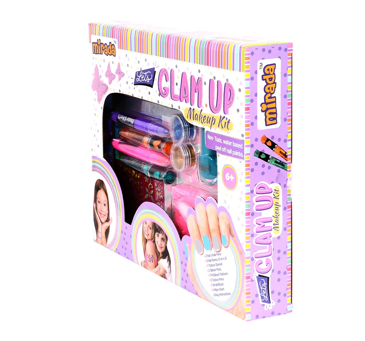 Mirada Lets Glam Up Nail Art Kit for Girl, 6Y+, Multicolour