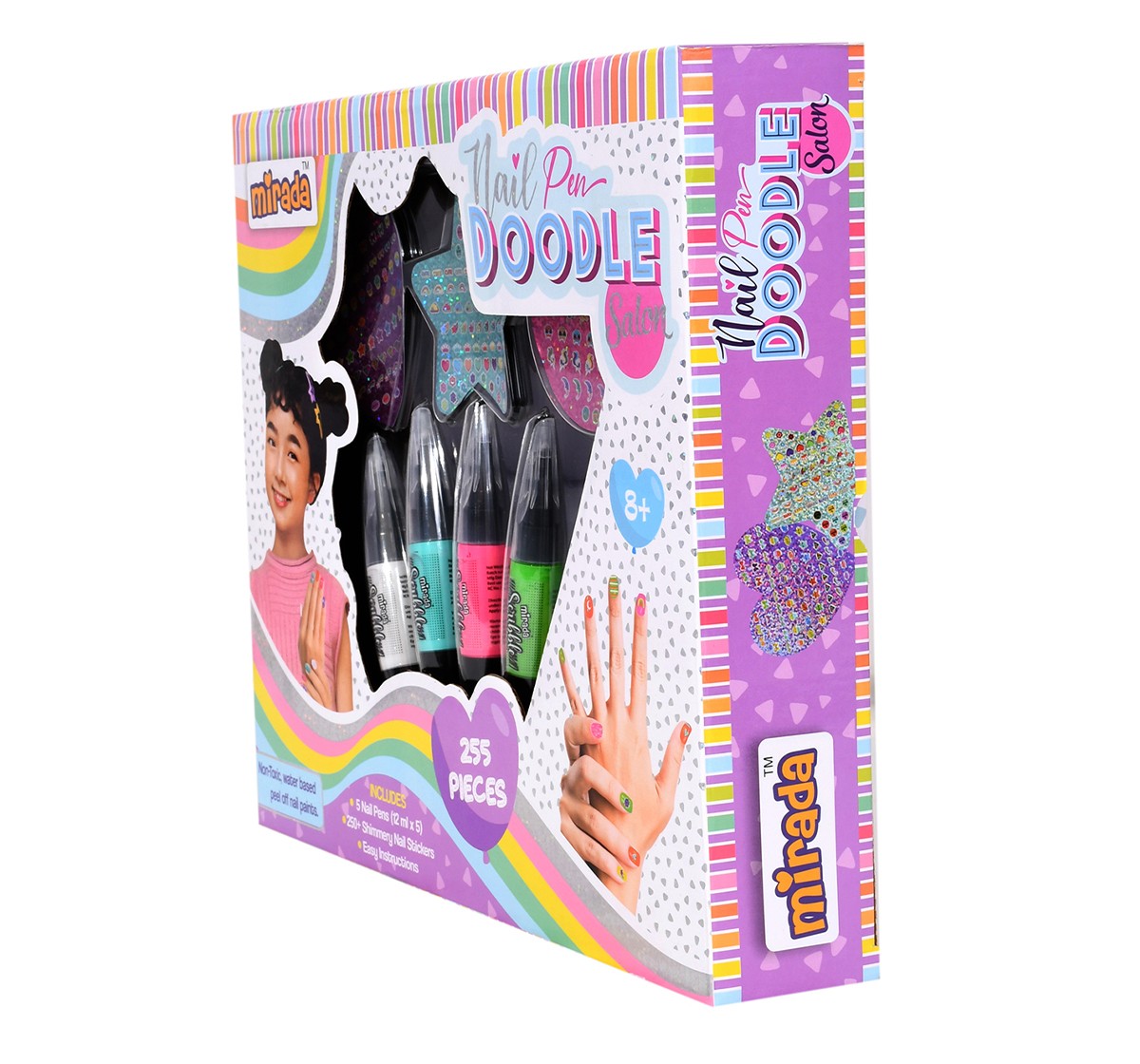 Mirada Doodle Nail Pen Salon Nail Art Kit for Girl, 6Y+, Multicolour