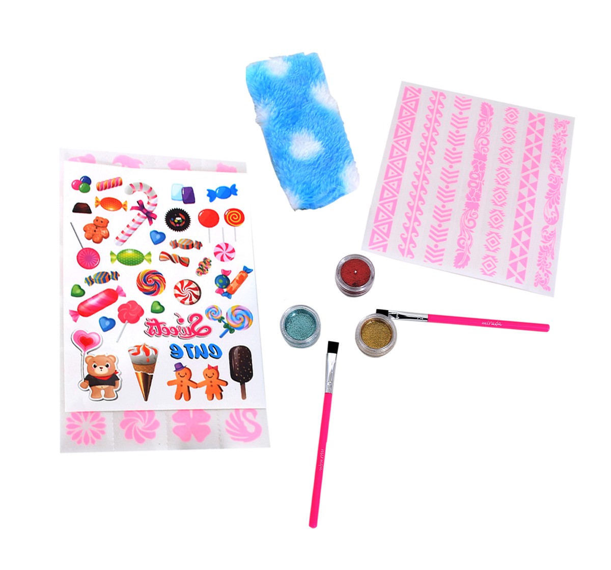 Mirada Sparkle Tattoo Kit Nail Art Kit for Girl, 6Y+, Multicolour