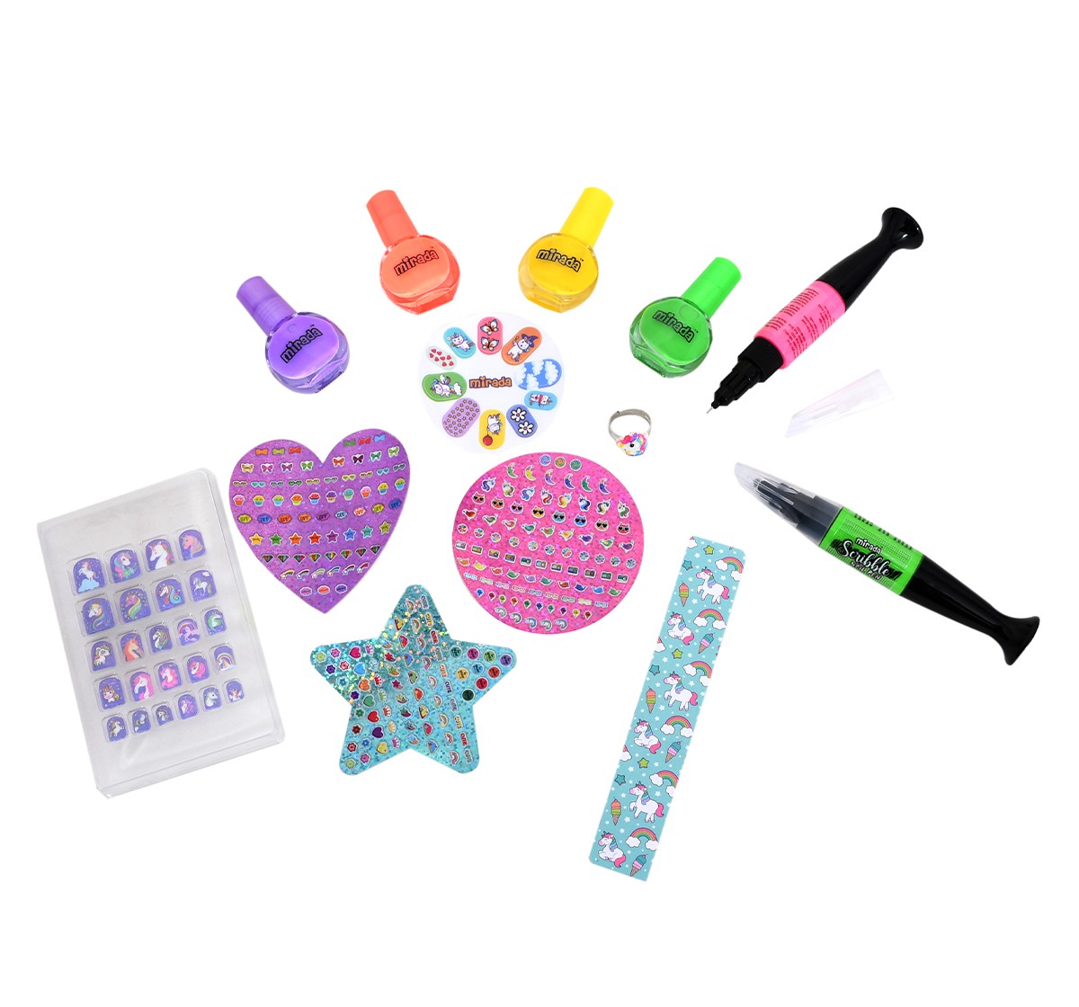 Mirada Ultimate Glow Nail Party Nail Art Kit for Girl, 6Y+, Multicolour