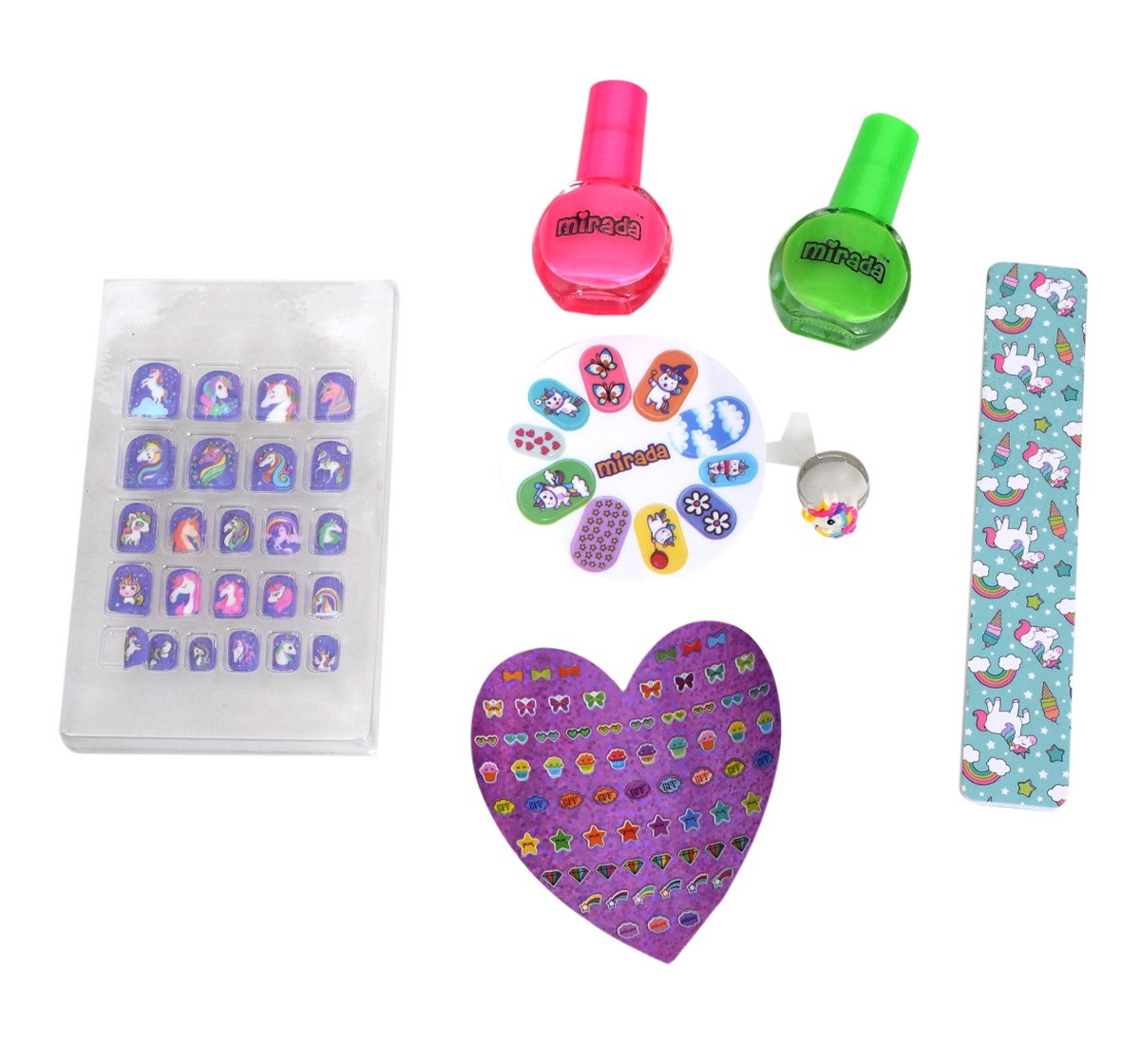 Mirada Unicorn Nail Salon Nail Art Kit for Girl, 6Y+, Multicolour