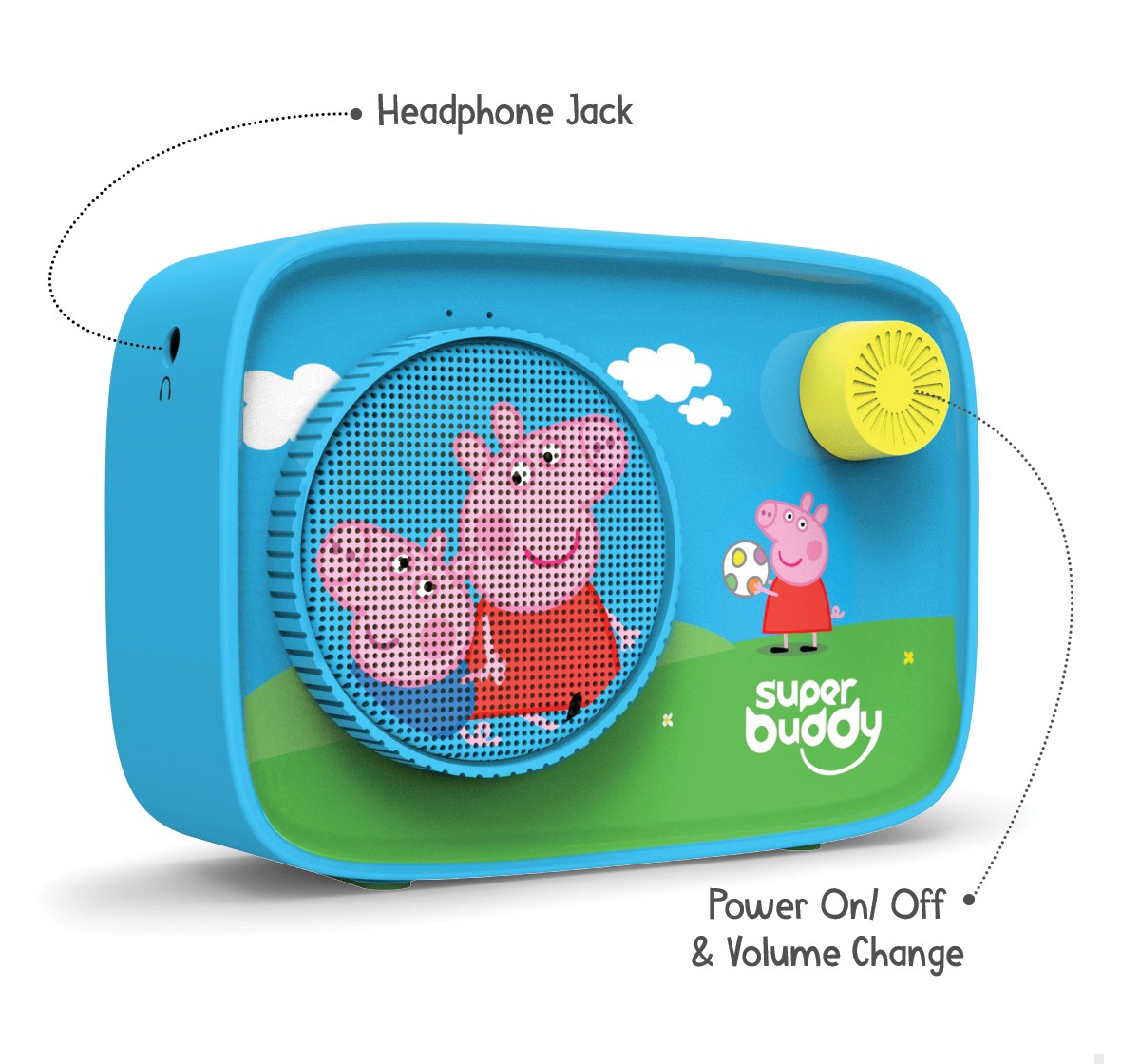 Super Buddy Curio Peppa S11 Speaker with 450+ stories, rhymes & songs with Voice Recording, Bluetooth, Content Upgrade & up to 20+ hrs of playtime