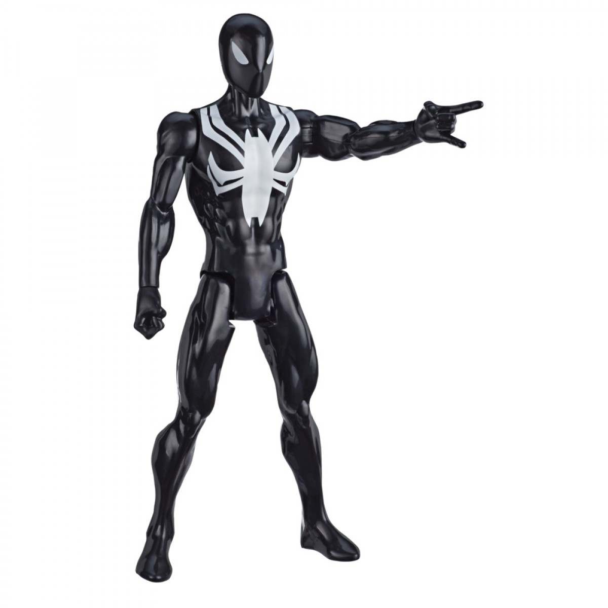 Marvel Spider-Man: Titan Hero Series Villains Black Suit Spider-Man 12-Inch-Scale Super Hero Action Figure Toy, 4Yrs+