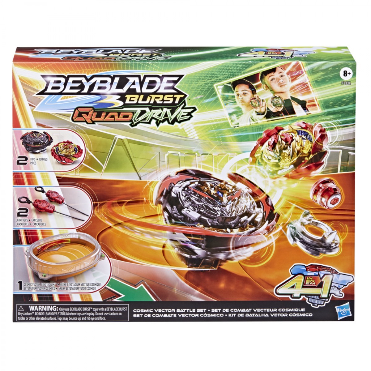 Beyblade Burst Quaddrive Cosmic Vector Battle Set -- Battle Game Set With Beystadium, 2 Battling Top Toys And 2 Launchers For Ages 8 And Up